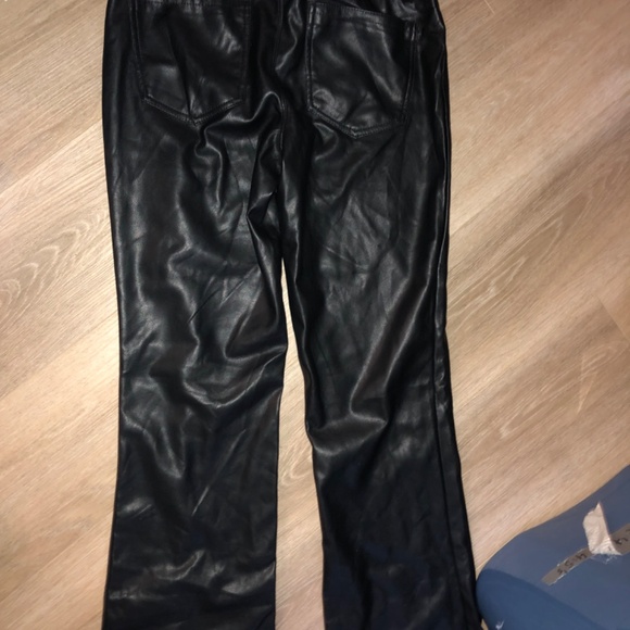 Faux Leather Flare Leg Pant - Picture 2 of 4